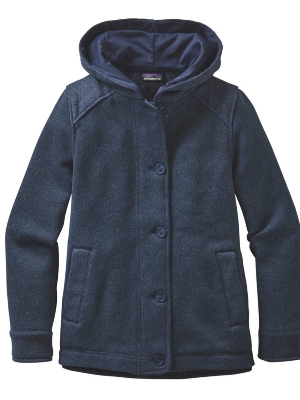 Patagonia Dark Navy Hooded Fleece Coat